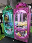 धातु / टेम्पर्ड ग्लास सामग्री के साथ गुलाबी उपहार खिलौना क्रेन मशीन